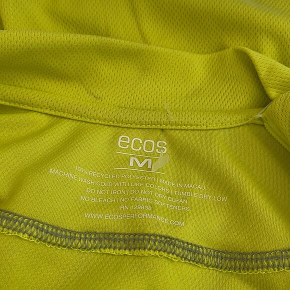 ecos Performance Wear Short Sleeve  T-Shirt Green Zipper Pockets Size  M NWT - Picture 7 of 9
